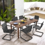 Picture of 7Pc Rectangular Dining set In Natural And Walnut