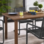 Picture of 7Pc Rectangular Dining set In Natural And Walnut