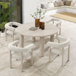 Picture of 5Pc or 7Pc Outdoor Dining Set With Round Table and Chair