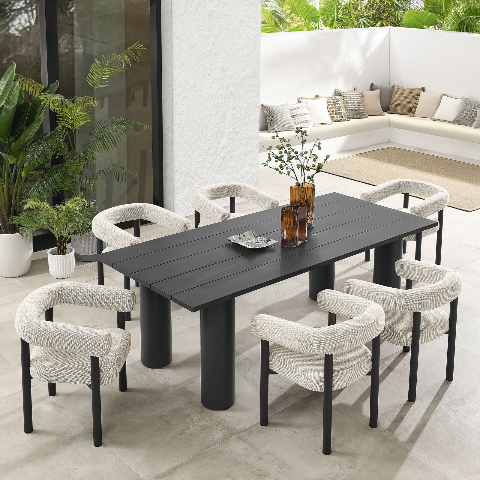 Dark Grey Table and Taupe chair