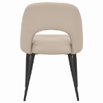 Picture of Leather Dining Side Chairs Curved Open-Back Design with Black Steel Legs