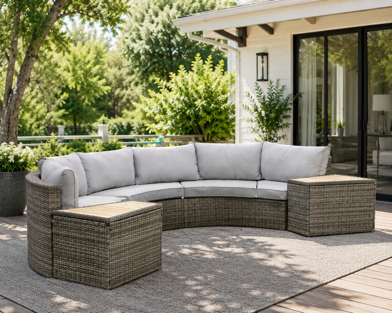 Picture of Natural Sectional Sofa With End Table