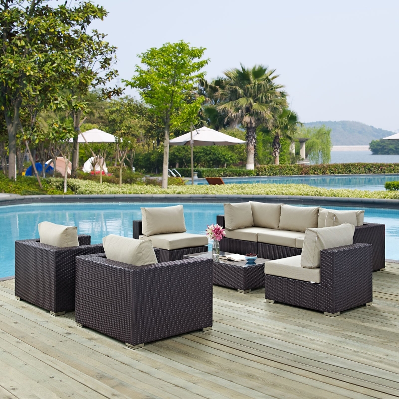 Picture of 7Pc or 8Pc Outdoor Sectional Set With Arm Chair