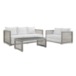 Picture of 3Pc Outdoor Sofa Set In Gray & White