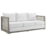 Picture of 3Pc Outdoor Sofa Set In Gray & White