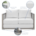 Picture of 3Pc Outdoor Sofa Set In Gray & White