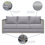 Picture of 3Pc Outdoor Sofa Set In Gray & White