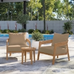 Picture of 3Pc Outdoor Wooden Patio Set in White, Gray or Light Brown