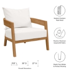 Picture of 3Pc Outdoor Wooden Patio Set in White, Gray or Light Brown