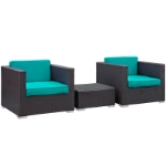 Picture of 3Pc Outdoor Patio Set in Turquoise