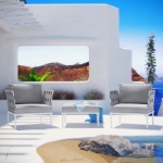Picture of 3Pc Outdoor Patio Set in White, Navy Or Gray