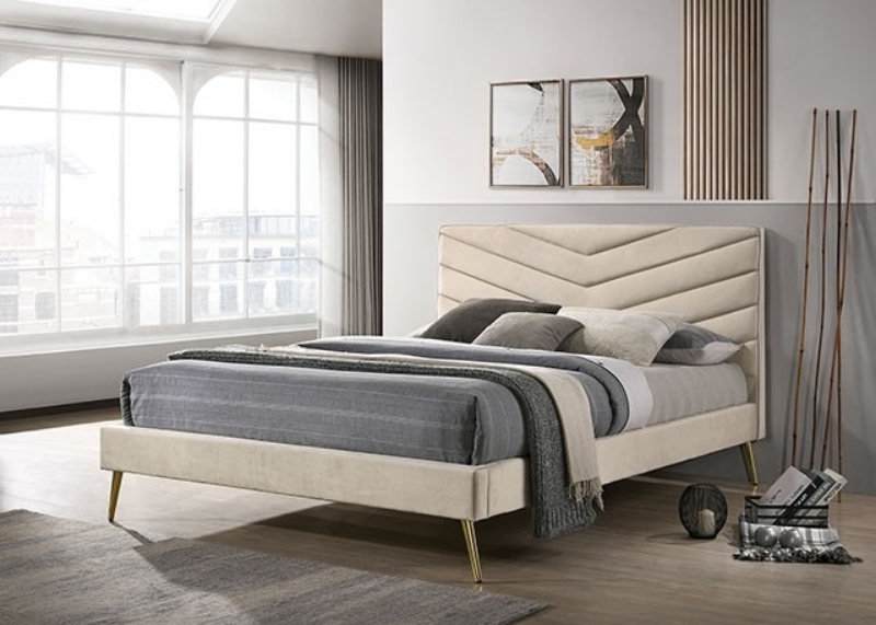 Picture of 39", 54" Beige Upholstery Bed