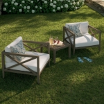 Picture of 3Pc Outdoor Wooden Set In White