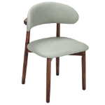 Picture of White, Light Taupe, Light Grey and Brown Dining Chair with Leather Seats and Rubberwood Legs