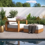 Picture of 2Pc, 3Pc, 5Pc Outdoor Wooden Set In Cocoa & Light Gray