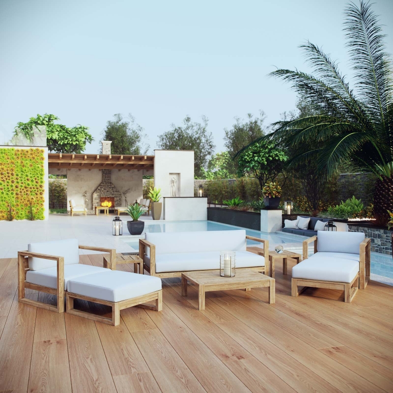 Picture of 3Pc, 4Pc, 5Pc, 6Pc Or 8Pc Outdoor Wooden Set in Natural White