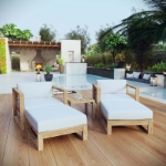 Picture of 3Pc, 4Pc, 5Pc, 6Pc Or 8Pc Outdoor Wooden Set in Natural White