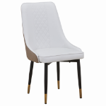 Picture of Leather Dining Chairs in Steel Legs with Gold Accent Tips
