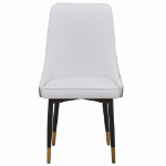 Picture of Leather Dining Chairs in Steel Legs with Gold Accent Tips