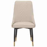 Picture of Leather Dining Chairs in Steel Legs with Gold Accent Tips