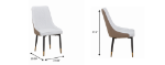 Picture of Leather Dining Chairs in Steel Legs with Gold Accent Tips