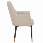 Picture of Leather Dining Chairs in Steel Legs with Gold Accent Tips