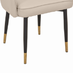 Picture of Leather Dining Chairs in Steel Legs with Gold Accent Tips
