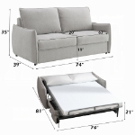 Picture of 2-in-1 Convertible Sleeper Sofa in Beige