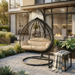 Picture of Two-Person Seater Hanging Swing Chair with Teardrop Design
