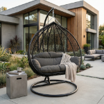 Picture of Two-Person Seater Hanging Swing Chair with Teardrop Design