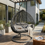 Picture of Two-Person Seater Hanging Swing Chair with Teardrop Design