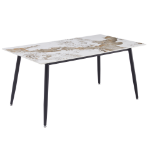 Picture of 48" Rectangular Dining Table with a Sintered Stone Tabletop and a Stainless Steel Base