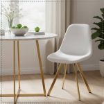 Picture of Leather Dining Chair With Gold Metal Legs