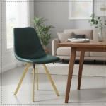 Picture of Leather Dining Chair With Gold Metal Legs