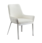 Picture of White Eco-Leather Winged Back Dining Chair