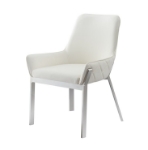 Picture of 7Pc and 9Pc Strata Glass Extension Dining Set With White Leather Chair