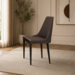 Picture of Taupe Leather Grey Legs Dining Chair