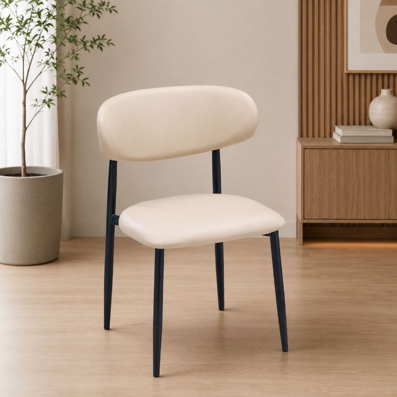 Picture of Dining Chair – Pearl/ Matte Black or Mushroom/ Matte Black