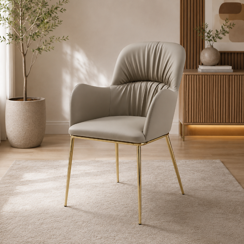 Picture of Leather Armchair Light Grey