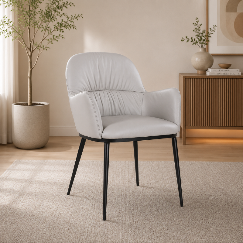 Picture of Leather Armchair in Pewter/Charcoal Grey