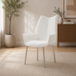 Picture of Leather Swivel White Dining Chair