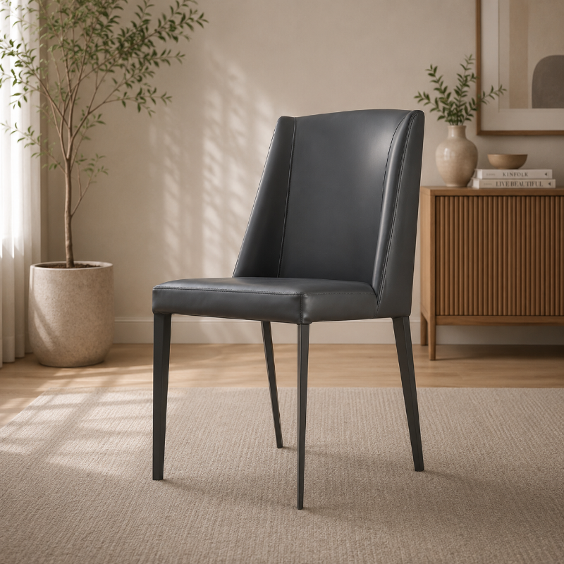 Picture of Slate Gray Eco-Leather Slim Leg Dining Chair