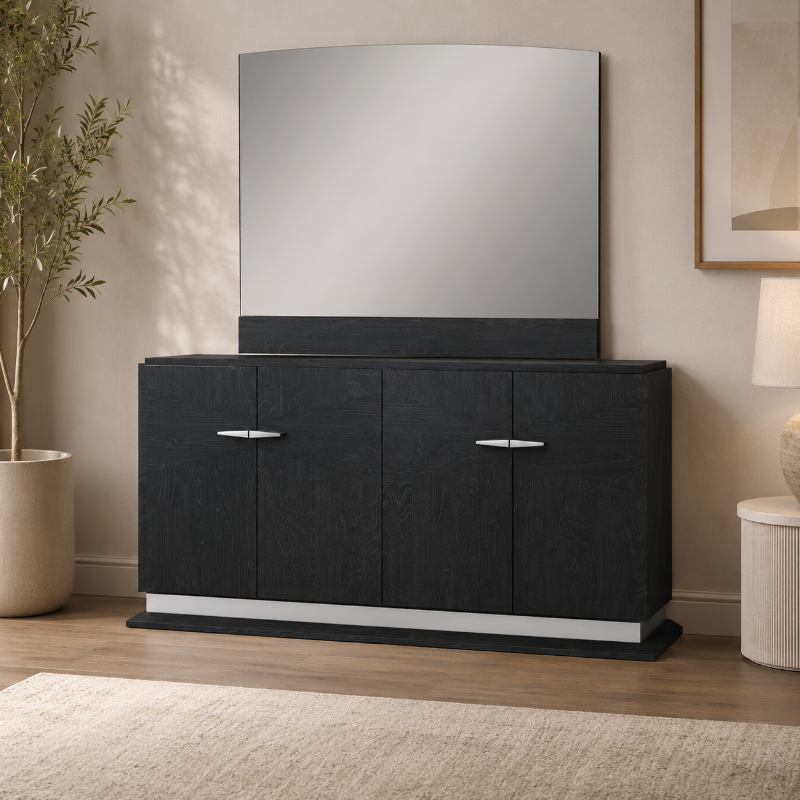 Picture of 67" X 32.5" Grey Buffet & Mirror