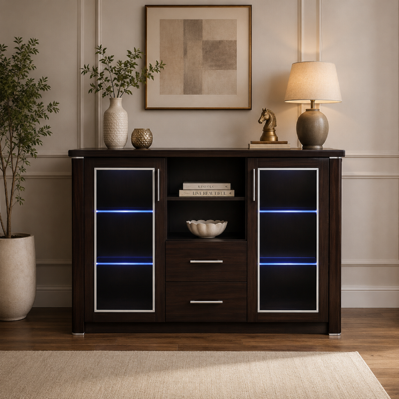 Picture of Chrome finish handles Cabinets