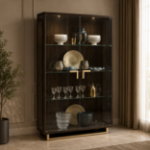 Picture of 2 Door Walnut China - 43"W x 19"D x 76"H