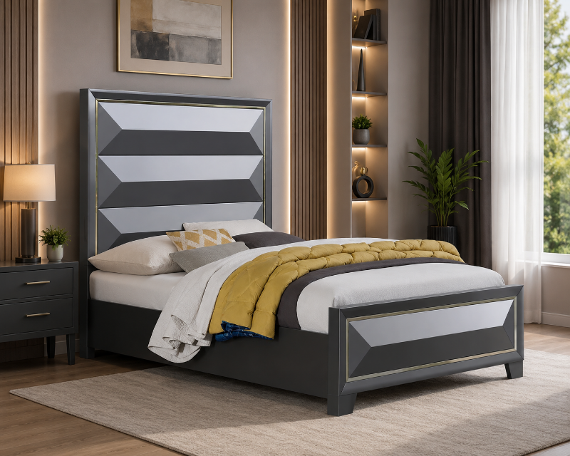 Picture of 44" - 48 or 54" Grey with Gold Accent Bed