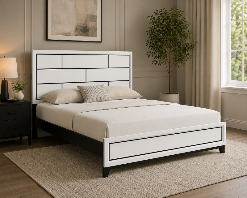 Picture of White Finish Faux wood Full Bed