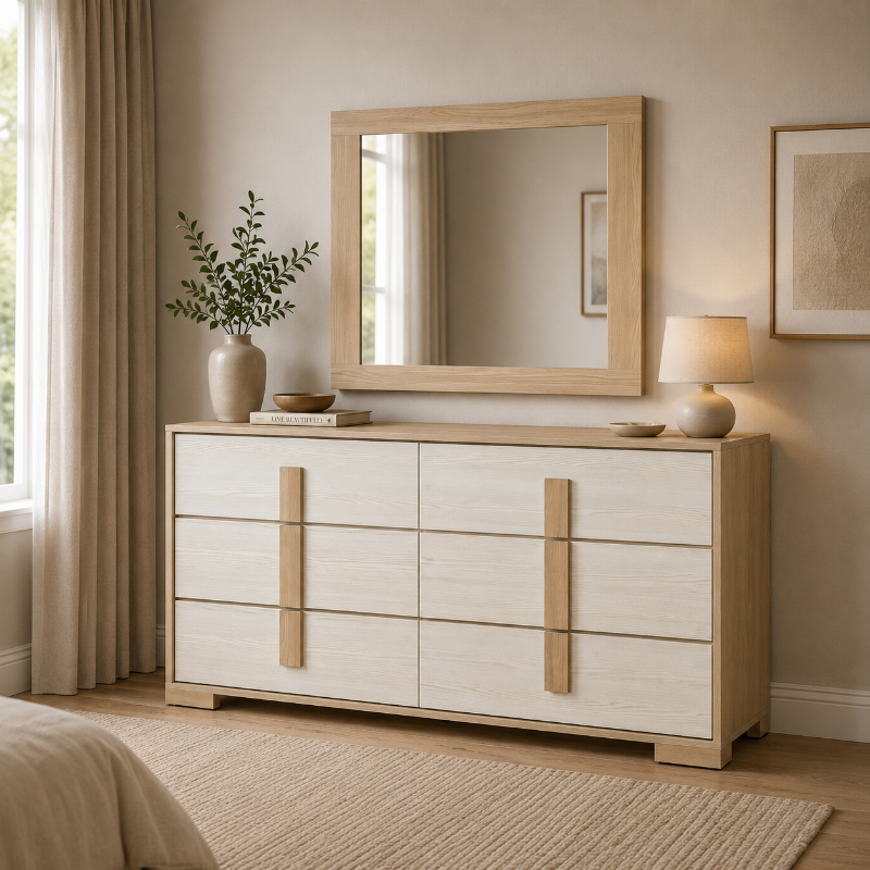 Picture of Premium melamine board, wood and engineered wood Dresser and Mirror