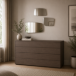 Picture of wood veneers and natural Dresser and Mirror