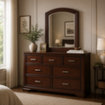 Picture of Cherry or White Dresser and Mirror